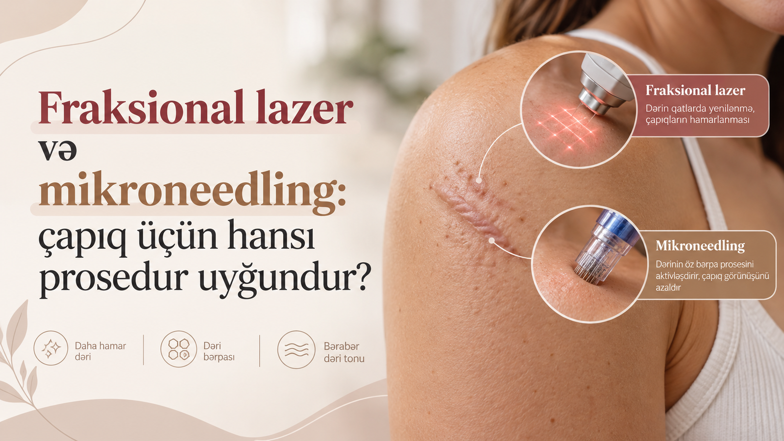 Fraksional lazer və mikroneedling: çapıq üçün hansı prosedur uyğundur